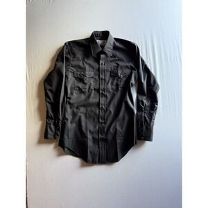 H BAR C Western Shirt‎ Black Pearl Snap Mens 15/33 Rockabilly Ranchwear Vtg